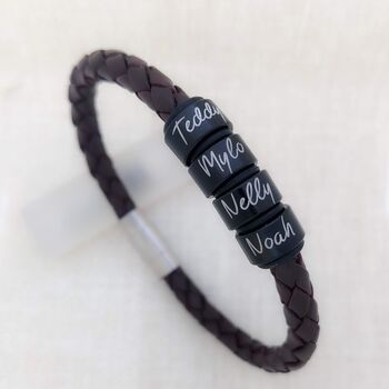 Personalised Bracelet With Engraved Name Rings, 2 of 8