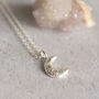 Little Crescent Moon Silver Necklace, thumbnail 1 of 8