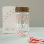 Personalised Candy Cane Glass Storage Jar, thumbnail 3 of 6