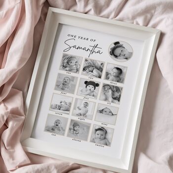 Personalised Baby’s First Year Milestone Photo Print, 7 of 8