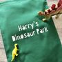 Personalised Dinosaur Park Travel Play Mat Bag, thumbnail 2 of 5