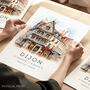Dijon France Travel Poster With Map Coordinates, thumbnail 1 of 7