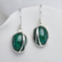 Green Chrysocolla Sterling Silver Drop Earrings, thumbnail 3 of 9