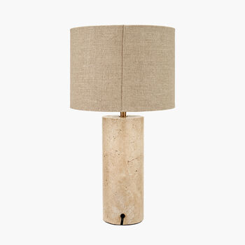 Costal Muted Tones Limestone Cylinder Table Lamp, 3 of 9