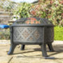 Moroccan Pattern Deep Bowl Firepit With Grill, thumbnail 1 of 8