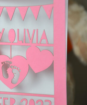 New Baby Arrival Laser Cut Greeting Card, 5 of 7