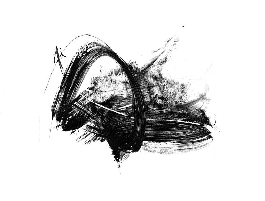 monochrome abstract gestural art by paul maguire art ...