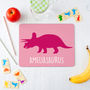 Personalised Triceratops Dinosaur Placemat, thumbnail 1 of 12