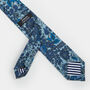 Mens Tonal Blues Bold Floral Print Slim Style Tie, thumbnail 11 of 12