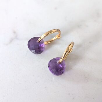 Amethyst Teardrop February Birthstone Earrings, 4 of 6