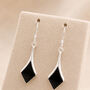 Sterling Silver Black Onyx Drop Earrings, thumbnail 4 of 6