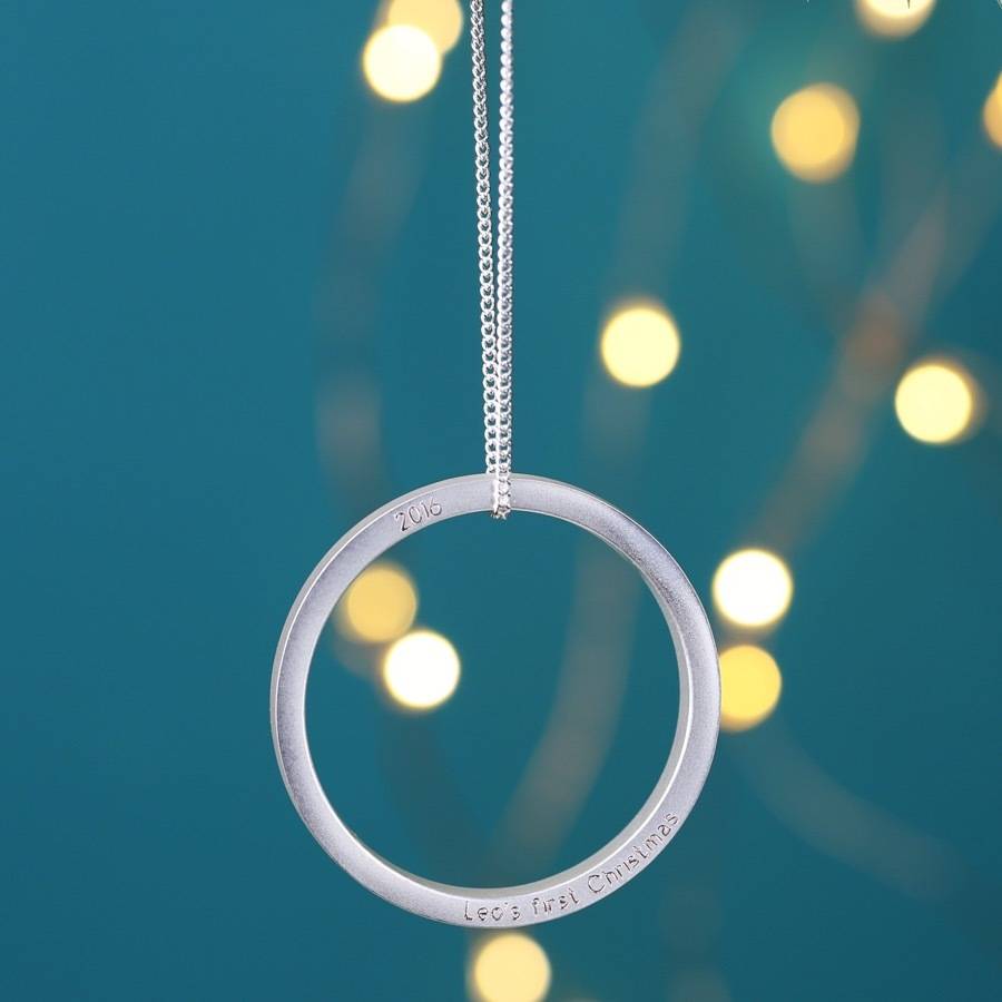 personalised geometric hanging circle decoration by lisa angel