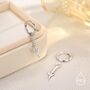 Sterling Silver Lavender Huggie Hoop Earrings, thumbnail 3 of 11