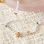 Aquamarine And Turquoise Beaded Antique Short Necklace, thumbnail 3 of 9
