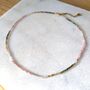 Watermelon Tourmaline Gemstone Beaded Necklace, thumbnail 4 of 6