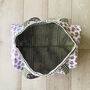 Quilted Cotton Pink Flower Print Duffle Bag, thumbnail 4 of 5