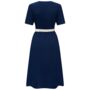 Olivia Dress In French Navy Vintage 1940s Style, thumbnail 2 of 3