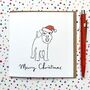 Personalised Festive Schnauzer Santa Hat Christmas Card, thumbnail 1 of 2