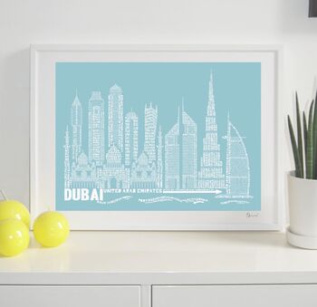 Dubai Skyline Typography Print, 3 of 8
