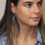 Large Sterling Silver Moving Linked Hoop Drop Earrings, thumbnail 4 of 7
