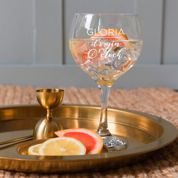 Personalised Engraved It’s Gin O’clock Gin Goblet For Friend, 4 of 4