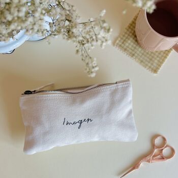 Hand Embroidered Personalised Sushi Pencil Case, 2 of 12