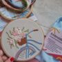 Embroidery Kit Floral Bike, thumbnail 5 of 7