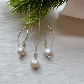 Pearl Necklace And Earrings Set, 7 of 7