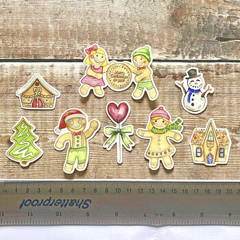 Gingerbread Sticker Set. Christmas And Scrapbooking, 10 of 10