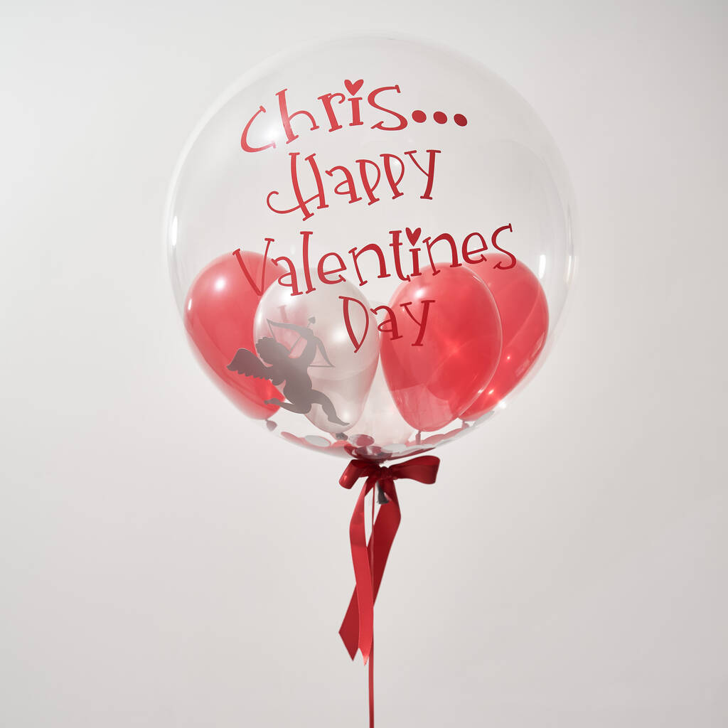 Personalised Valentines Large Bubble Balloon By La de da! Living
