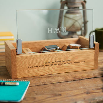 Personalised Watch Box In Solid Oak, 3 of 11