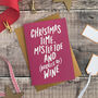 Mistletoe And Buckets Of Wine Christmas Card, thumbnail 1 of 8
