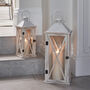 Wooden Folkestone Lantern Duo With LED Candles, thumbnail 1 of 1