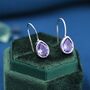 Amethyst Purple Cz Droplet Drop Hook Earrings, thumbnail 1 of 11