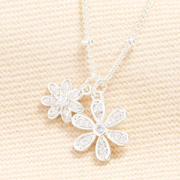 Double Flower Charm Necklace, 4 of 7