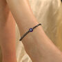 925 Silver Black Beaded Evil Eye Nazar Payal Anklet, thumbnail 4 of 9