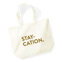 Staycation Cotton Canvas Holiday Tote Bag, thumbnail 5 of 5