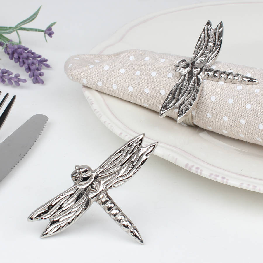vintage style ornate dragonfly napkin ring by dibor