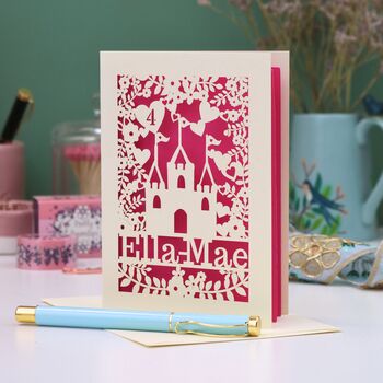 Personalised Lasercut Castle Birthday Card, 7 of 12