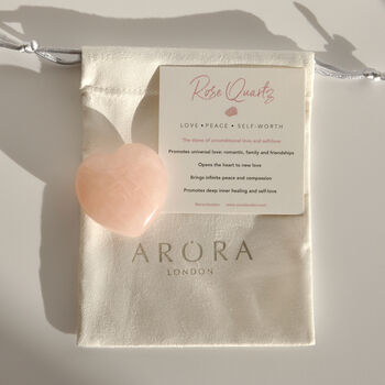 Rose Quartz Heart In Pouch, 2 of 5
