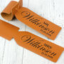 Mr And Mrs Pair Of Personalised Leather Luggage Tags, thumbnail 1 of 3