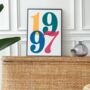 Personalised Year Print Colourful Wall Art, thumbnail 3 of 5