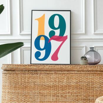 Personalised Year Print Colourful Wall Art, 3 of 5