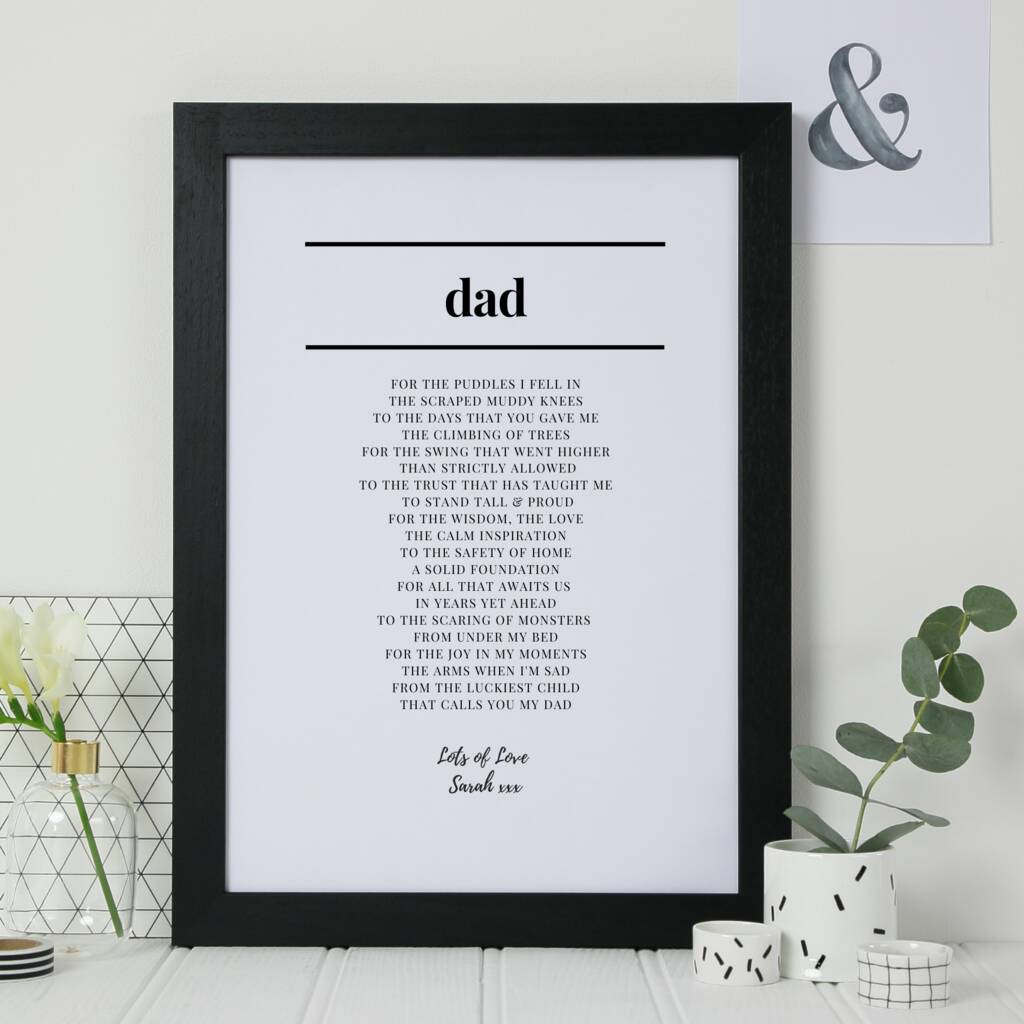 Personalised Dad Poem Print Fathers Day Gift By shmuncki ...