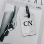 White Marble Initial Luggage Tag, thumbnail 1 of 3