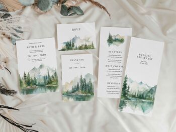 Forest And Mountain Gatefold Wedding Invitations, 5 of 5