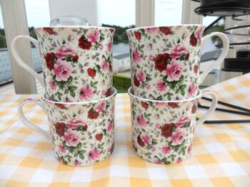 Set Of Four Boxed Palace Mugs In Summertime Chintz Design, 4 of 4