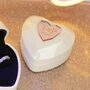 Illuminated White Heart Double Wedding Ring Box, thumbnail 2 of 9