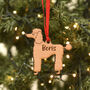 Poodle Personalised Dog Wooden Christmas Decoration, thumbnail 1 of 7