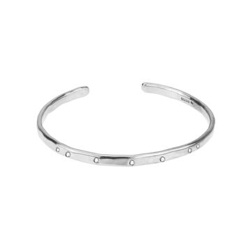 Hammered Torque Bangle With White Sapphires, 3 of 3